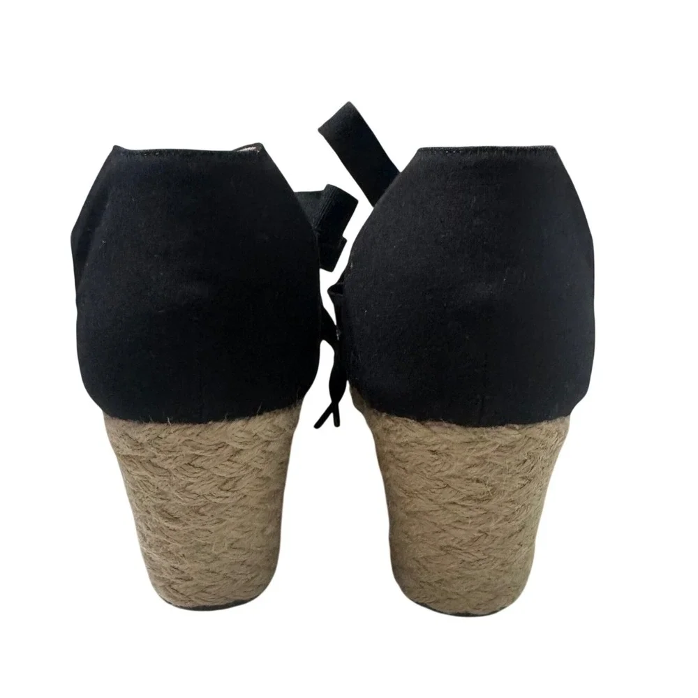 Vionic Kaitlyn Wedge Sandal Womens 9.5 Black Espadrille Orthotic VS415